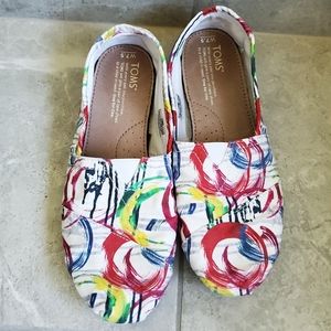 TOMS Multi Colors Canvas Slip-On 7.5